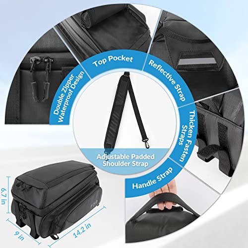 Double Deck Waterproof Bike Rear Rack Bag