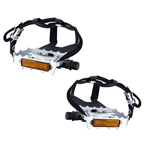 Alloy Pedals with Toe Clips and Straps