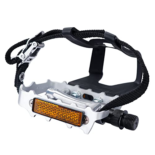 Alloy Pedals with Toe Clips and Straps