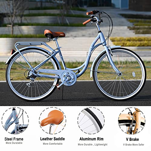 Hybrid City Bike with 7 Speeds for All