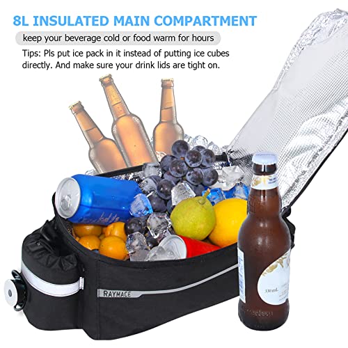 Bike Rear Rack Bag with Cooler and Light