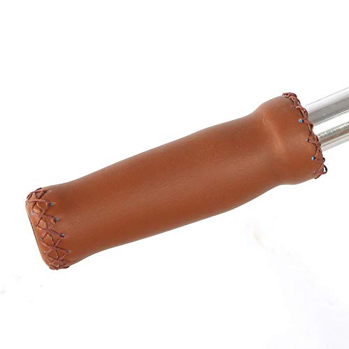 Bike Handlebar Grips, Retro Artificial Leather Bicycle Handlebar Grips Bike Handle Cover Grips (1 Pair)(Brown)