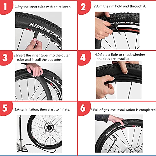 BWSHLF 27.5" Mountain Bike Inner Tubes (2 Pack), MTB Durable Butyl Rubber Bicycle Replacement Fit 2.1-2.4，Schrader 35mm