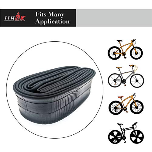 LLH2K Bike Tube 26 x 1.95 26 Inch Bike Tube 2 Pack - Bicycle Tube 26 x 1.95 with 3 Tire Levers, 6 Round Patches - Fits 26x1.90 26x2.10 Bike Tube 26 x 1.95 - Anti-aging 26x2.125 bicycle tube.