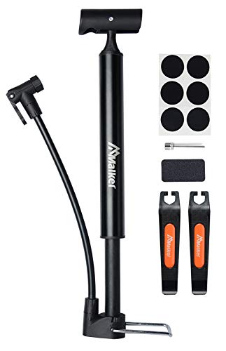 Portable Bike Pump, Presta/Schrader Compatible, Aluminum Alloy