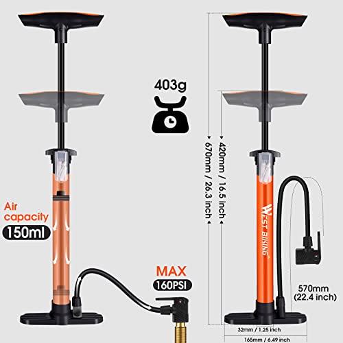 Portable Bike Air Pump with Dual Valve