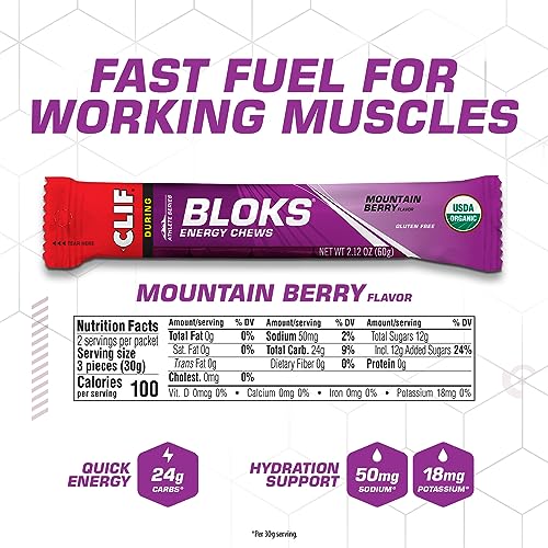 Mountain Berry Clif Energy Chews - 18 Pack