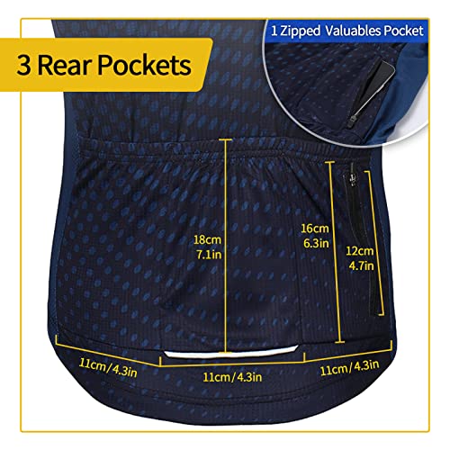 ARSUXEO Men's MTB Jersey with Pockets and Reflective