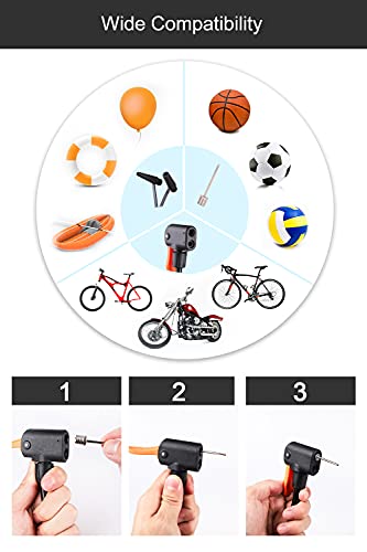 Portable Mini Bike Pump with Multiple Valves