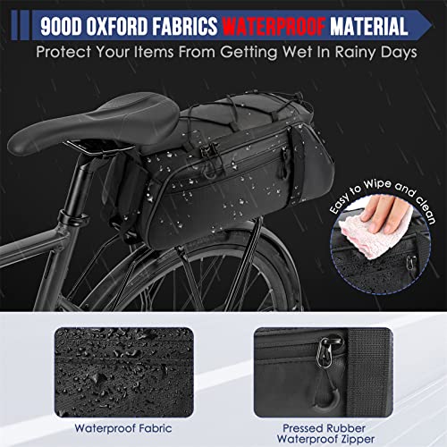 Waterproof Bike Trunk Bag - 9.5L Capacity