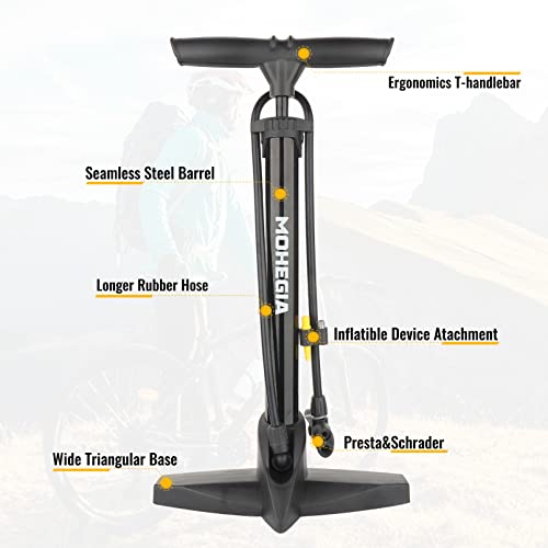Bike Floor Pump with Dual Valve for Inflatables