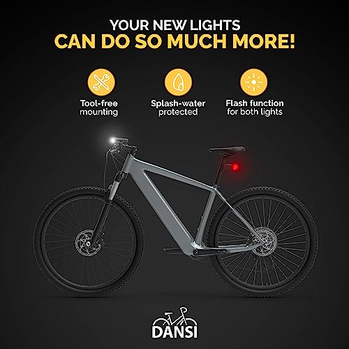 Bright Bike Lights with Rear Flashing Light