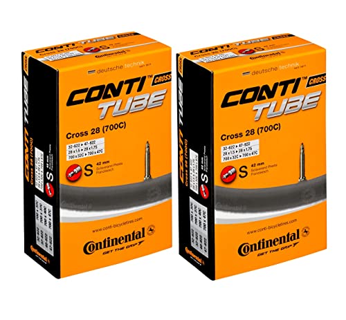 Continental Cross 28" 700x32-47c Inner Tubes - 42mm Presta Valve (Pack of 2 Tubes)