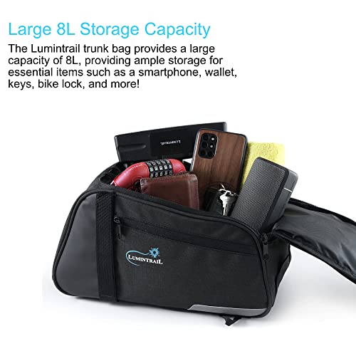 8L Durable Bike Trunk Bag with Secure Attachments