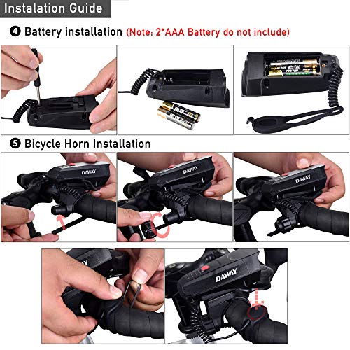 DAWAY Electric Bike Horn with 5 Modes - 110 DB