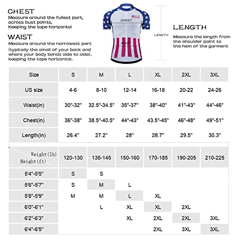 Lo.gas USA Cycling Jersey Men Short Sleeve Bike Biking Shirts American Flag Road Bicycle Clothing Full Zip with Pockets