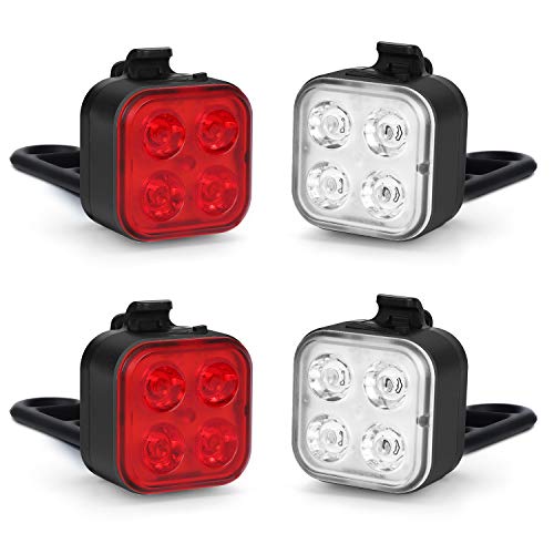 Akale Bike Lights Set, Rechargeable, Waterproof, 4 Modes