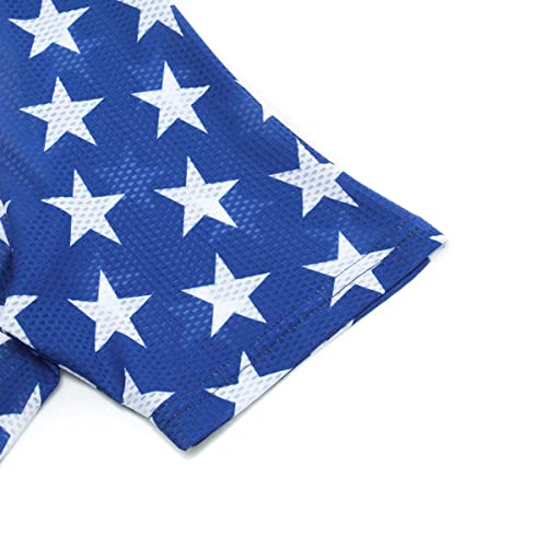 Lo.gas USA Cycling Jersey Men Short Sleeve Bike Biking Shirts American Flag Road Bicycle Clothing Full Zip with Pockets