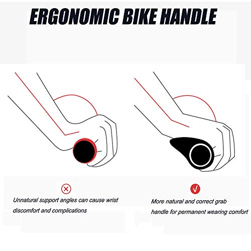 Yizhet 2Pcs Bicycle Handlebar Grips, Bike Ergonomic Handle End Grips Comfort Handle Bar Grips Lock for Mountain Bike BMX MTB Cycling TPR Rubber Bionic Gecko Palm Print Soft Non-Slip Grips with Horn