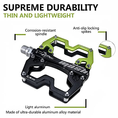 Ultra-Light MTB Bike Pedals - Black/Green