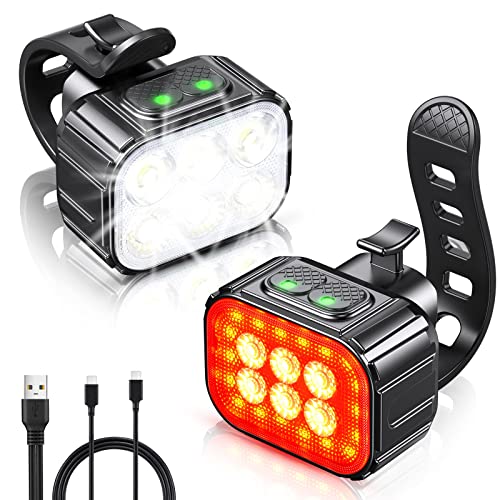 Ultra Bright Rechargeable Bike Lights Set