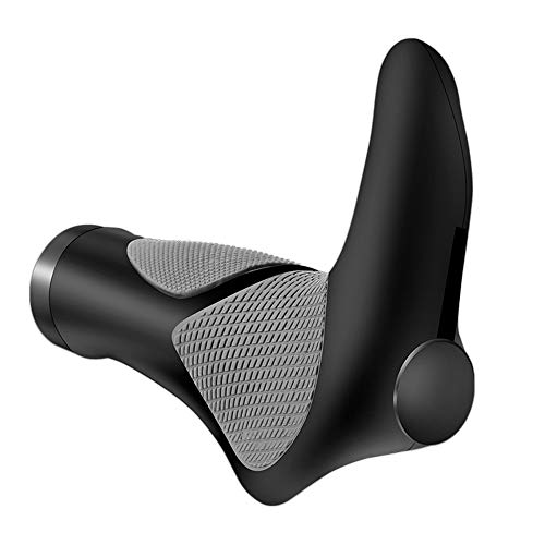 Yizhet 2Pcs Bicycle Handlebar Grips, Bike Ergonomic Handle End Grips Comfort Handle Bar Grips Lock for Mountain Bike BMX MTB Cycling TPR Rubber Bionic Gecko Palm Print Soft Non-Slip Grips with Horn