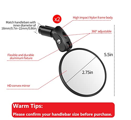 Adjustable Bicycle Rearview Mirror for Handlebar Mounted