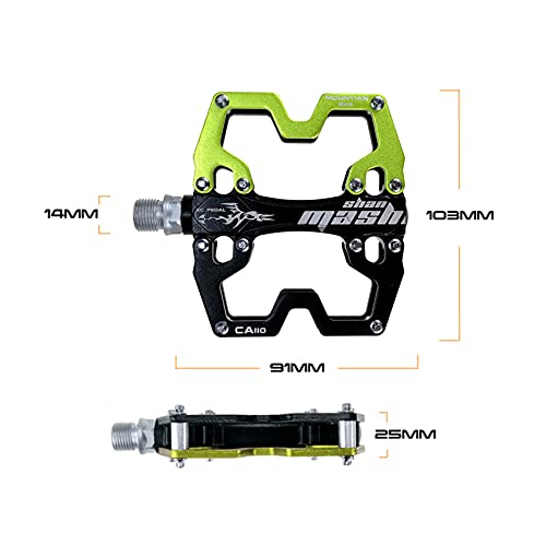 Ultra-Light MTB Bike Pedals - Black/Green