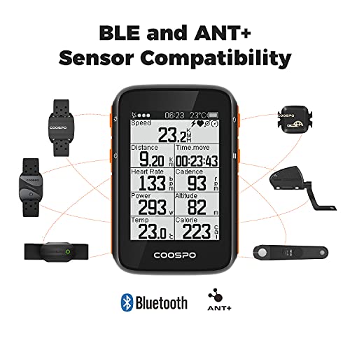 COOSPO Wireless GPS Bike Speedometer with LCD Display