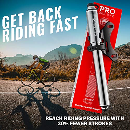 Mini Bike Pump with Gauge - 100 Psi