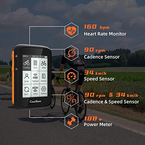 COOSPO Wireless GPS Bike Speedometer with LCD Display