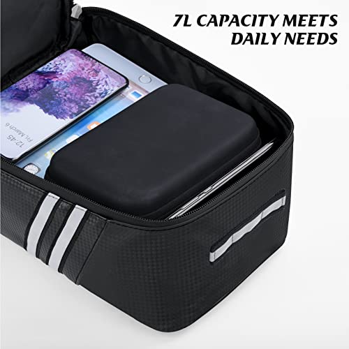 WOHEER Bike Reflective Trunk Bags Waterproof Rear Rack Bag for Bicycle, 7L Capacity Insulated Storage Pannier Bag Bike Cargo Bag With Reflective Strips for Outdoor Travel Camping Picnic Commuter