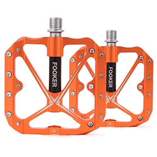 FOOKER Non-Slip Mountain Bike Pedals (Orange/Black)