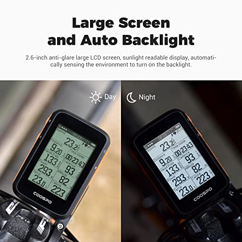 COOSPO Wireless GPS Bike Speedometer with LCD Display
