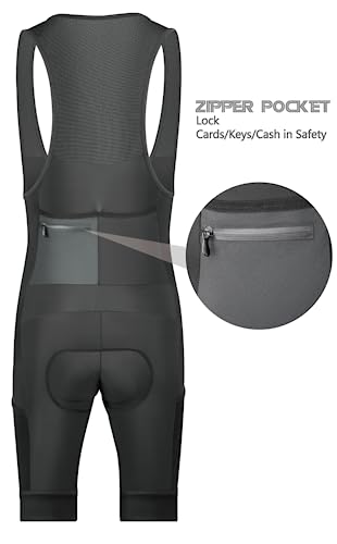 CEROTIPOLAR Cycling Bibs Men, Long Riding Pad Bicycle Biking Bib Shorts UPF50+