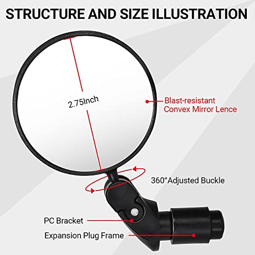 HOPENE 2023 Bicycle Handlebar Mirror Pair