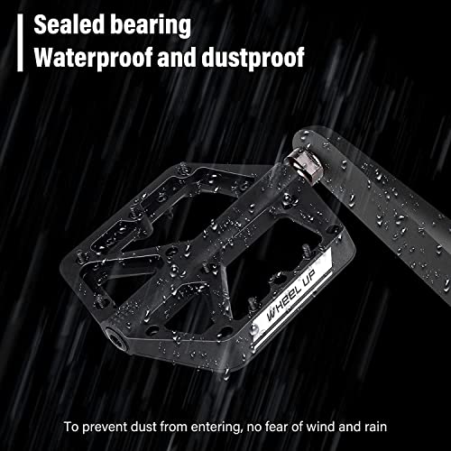 MTB Bike Pedals, Non-Slip Lightweight Nylon Composite Mountain Bike Pedals, Road Bike Pedals for BMX MTB 9/16" DU Bearing Bike Platform, Durable Bicycle Pedals with Cleats（1 Pair）