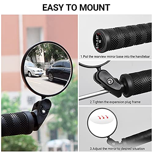 HOPENE 2023 Bicycle Handlebar Mirror Pair