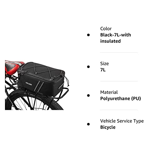Insulated Rear Bicycle Trunk with Shoulder Strap