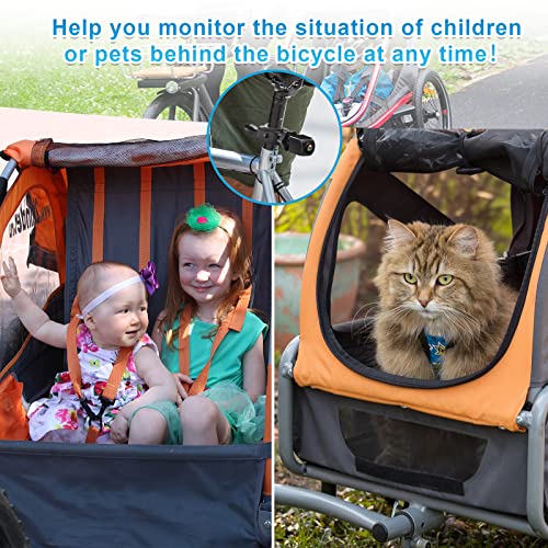 PARKVISION Bike Mirror,1080P AHD Bicycle Rear View Camera with 4.3''Screen,360°Rotatable Bracket DIY Installation Bike Handlebar Mirror,Crystal Night Vision with 110°Appropriate Angle for Most Bikes