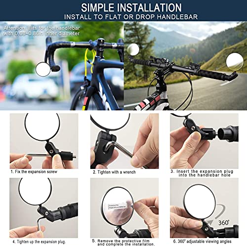 HOPENE 2023 Bicycle Handlebar Mirror Pair