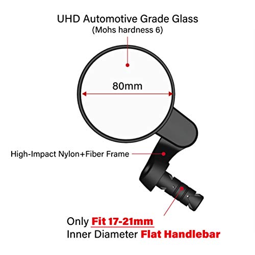 MEACHOW Bar End Bike Mirror, Crystal UHD Lens