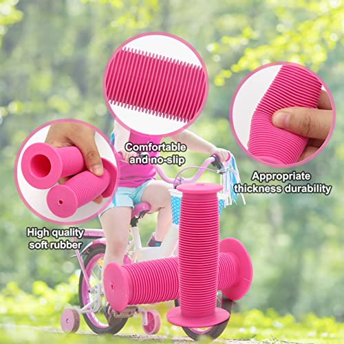 Coolrunner Bicycle Handle Bar Mushroom Grips BMX for Boys and Girls Bikes (Pink 2)