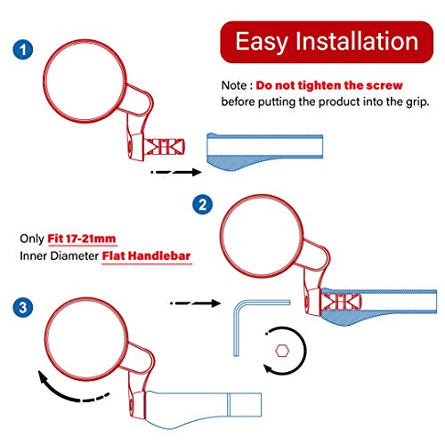 MEACHOW Bar End Bike Mirror, Crystal UHD Lens