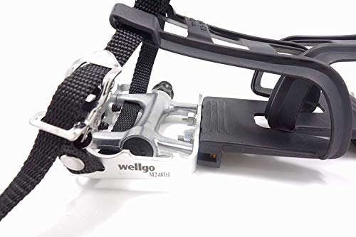 Bike Pedals with Clips and Straps - Silver
