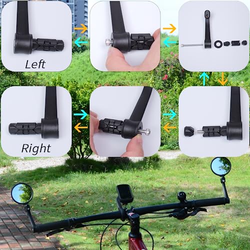 BriskMore Bar End Bike Mirrors, High–Definition Convex Glass Lens for E-Bike Handlebars, Scratch Resistant, Safe Rearview 1 Pair Bicycle Mirror(Right And Left Side) BT-017