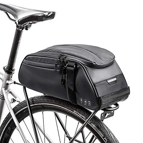 8L Waterproof Rear Bike Rack Bag (Black)