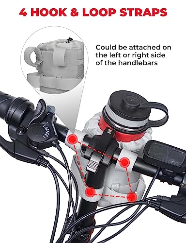 Bike cup holder with phone bag and pockets