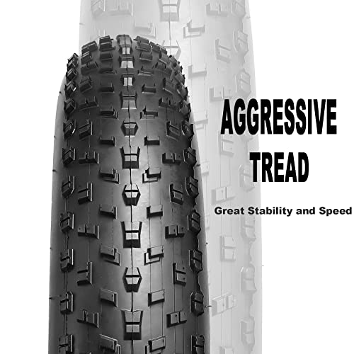 MOHEGIA Fat Tire,20 x 4.0 inch Fat Bike Tire,Folding Bead Electric Bike Tires,Compatible Wide Mountain Snow Bicycle