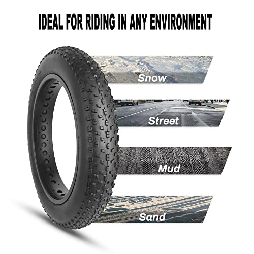 MOHEGIA Fat Tire,20 x 4.0 inch Fat Bike Tire,Folding Bead Electric Bike Tires,Compatible Wide Mountain Snow Bicycle
